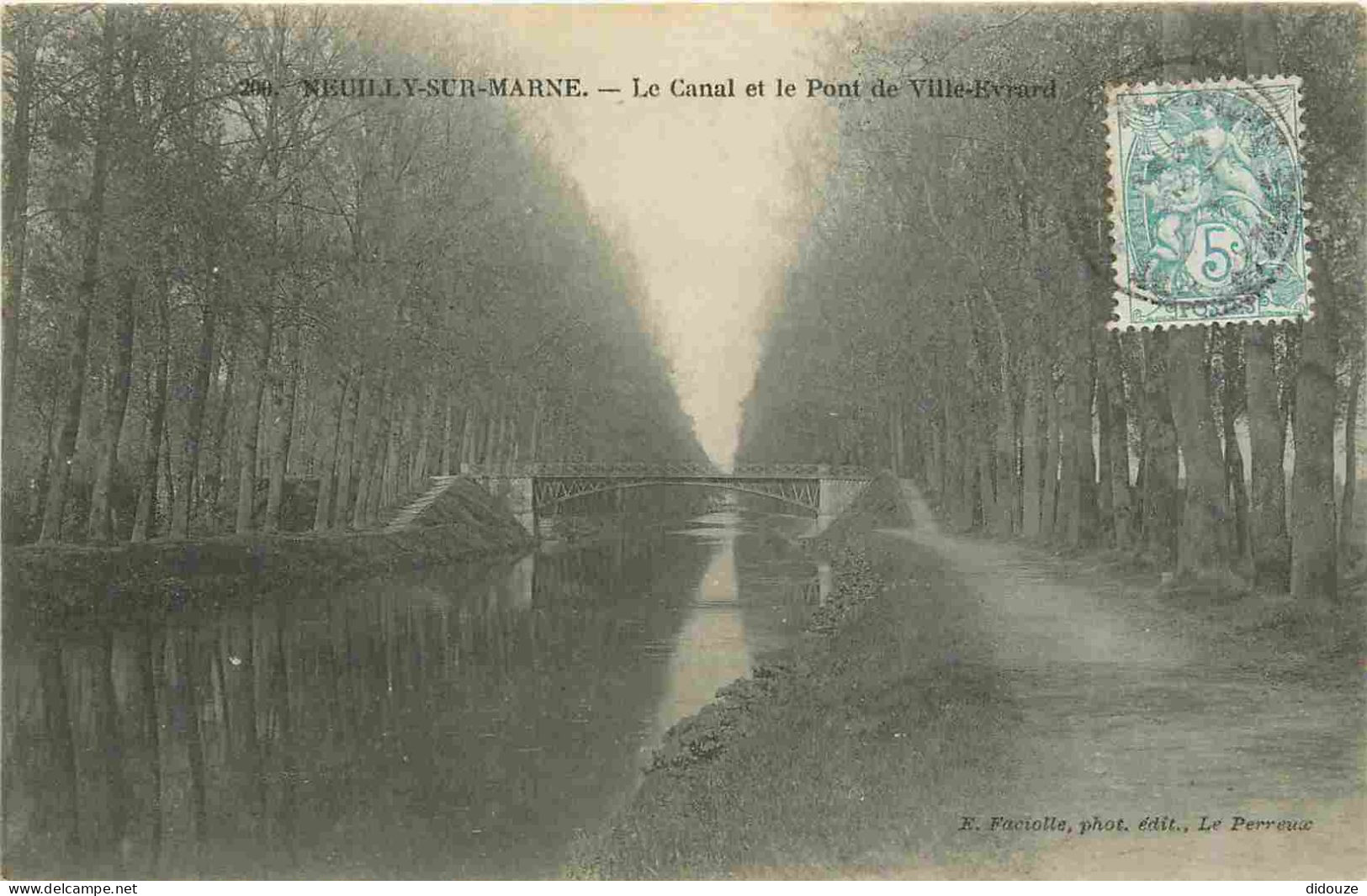 93 - Neuilly Sur Marne - Le Canal Et Le Pont De Ville Evrard - CPA - Voir Scans Recto-Verso - Neuilly Sur Marne