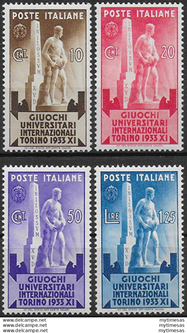 1933 Italia Giochi Universitari 4v. Bc MNH Sassone N. 341/44 - Sonstige & Ohne Zuordnung