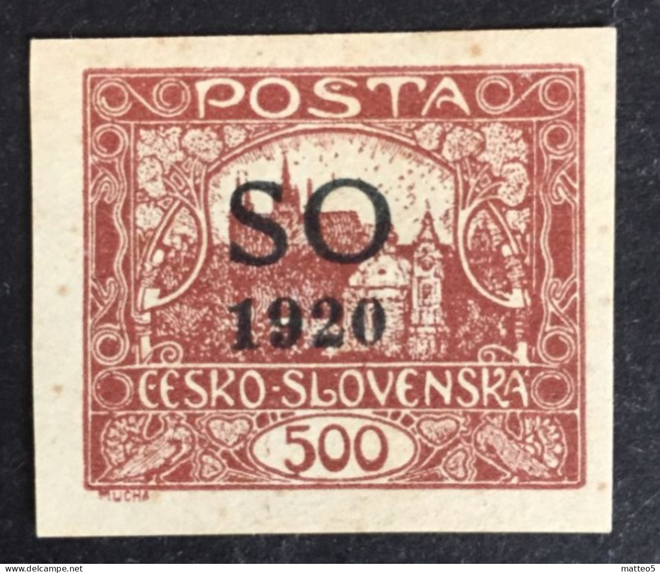 1920 Poland Eastern Silesia Czechoslovakia - Hradcany At Prague Overprint SO 500 - Unused ( Mint Hinged) - Silezië