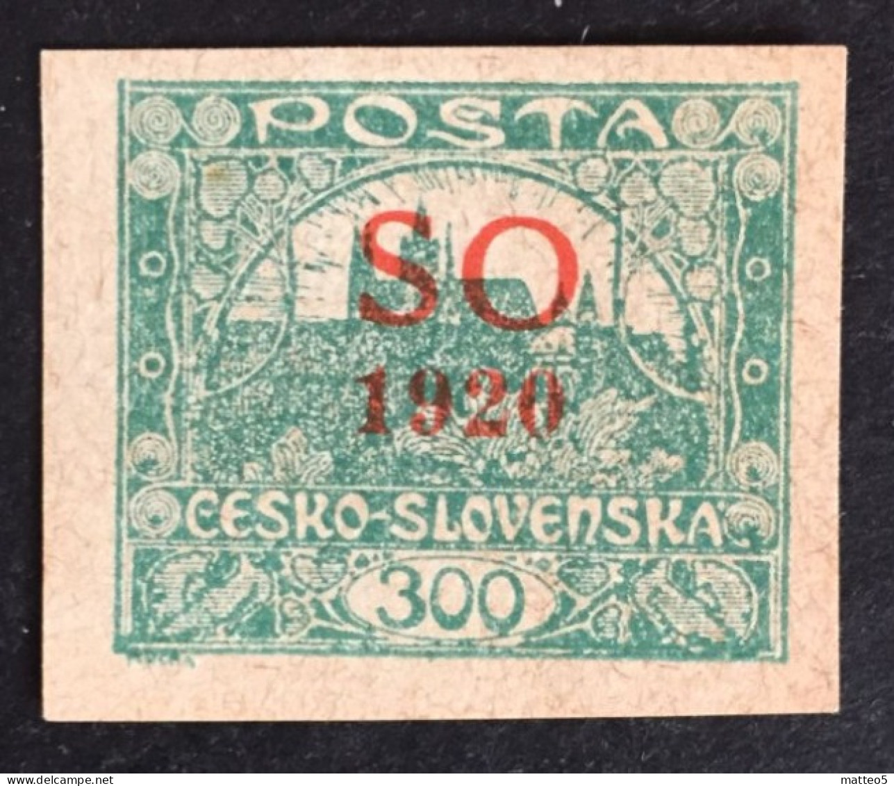 1920 Poland Eastern Silesia Czechoslovakia - Hradcany At Prague Overprint SO 300 - Unused ( Mint Hinged) - Silesia