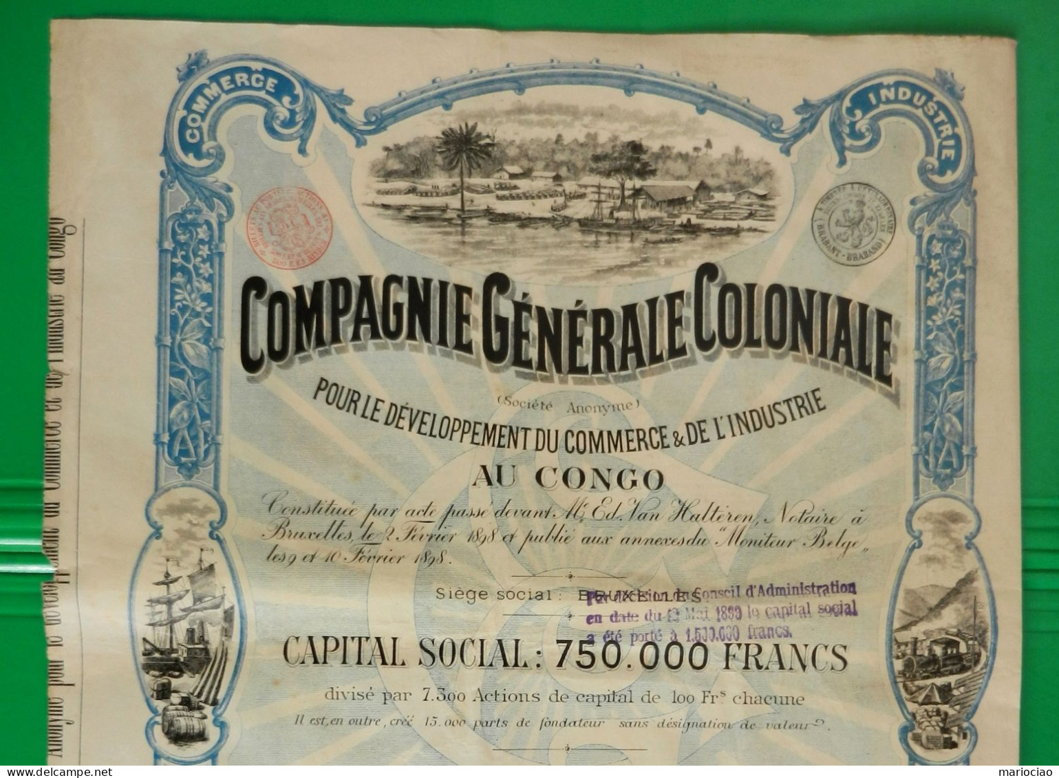 T-CBE Compagnie Générale Coloniale 1898 CONGO - Industrie