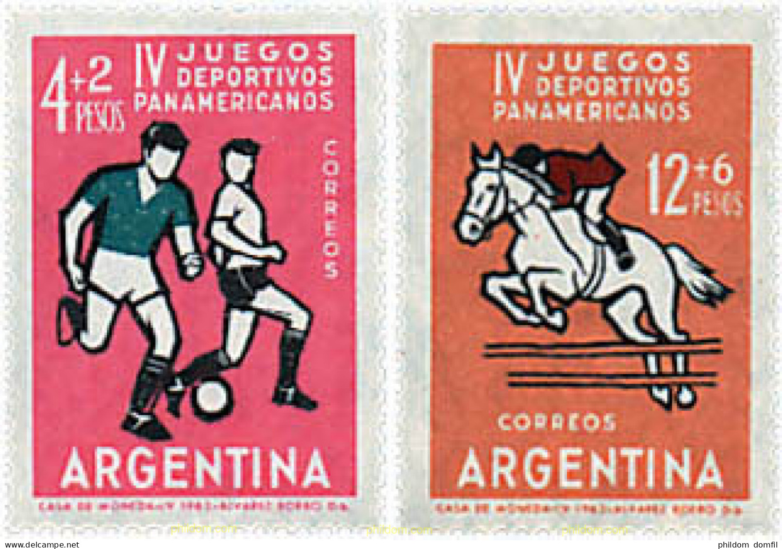 726785 MNH ARGENTINA 1963 4 JUEGOS DEPORTIVOS PANAMERICANOS EN SAN PABLO - Neufs