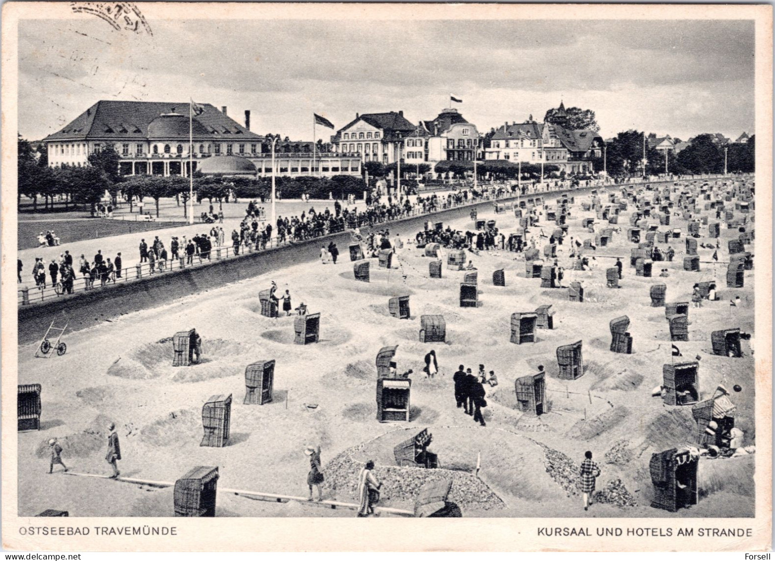 Ostseebad Travemünde , Kursaal Und Hotels Am Strande (Gelaufen: 1939) - Lübeck-Travemünde