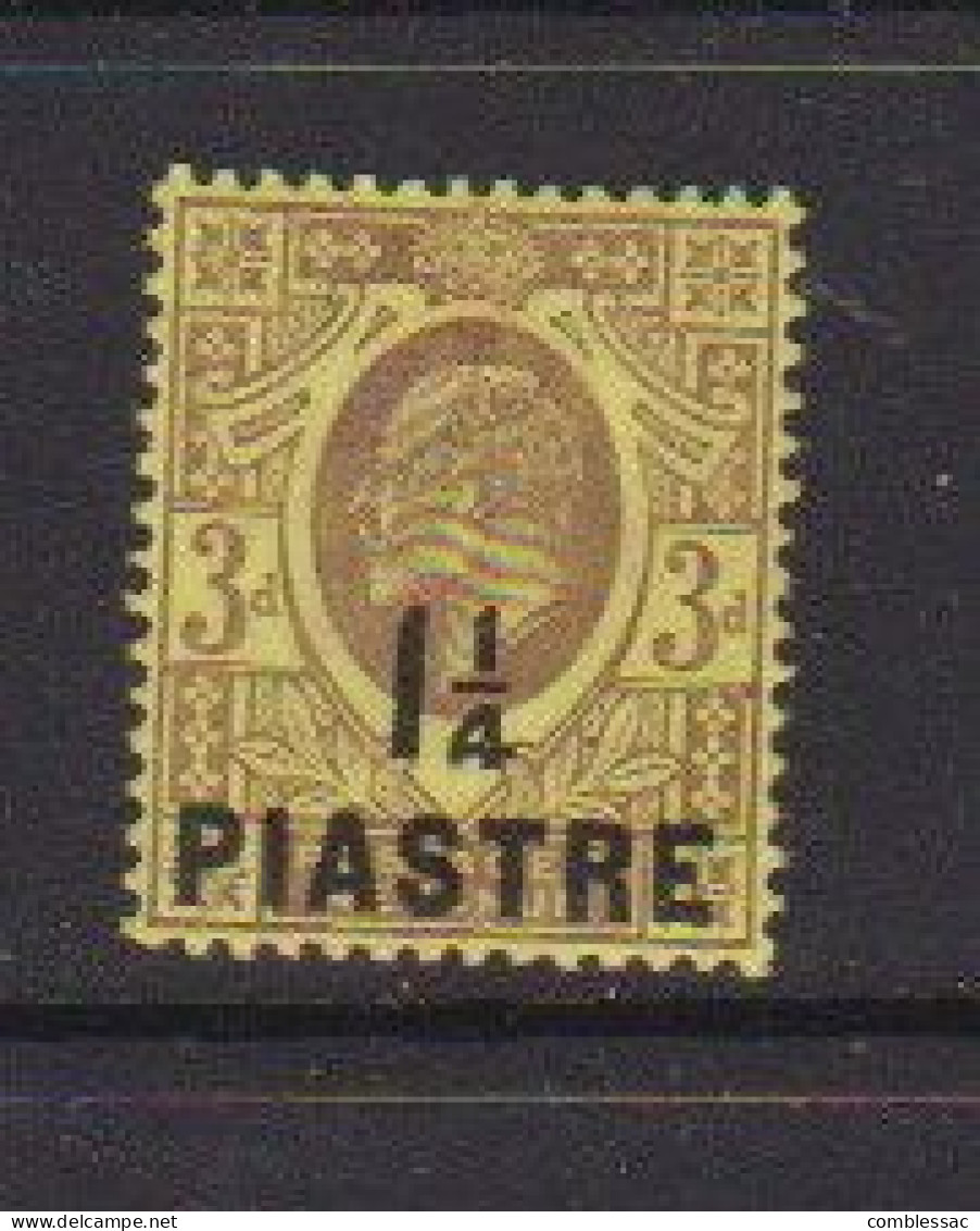 BRITISH  LEVANT    1910    1 1/4pi  On  3d  Purple  On  Yellow    MH - Levant Britannique
