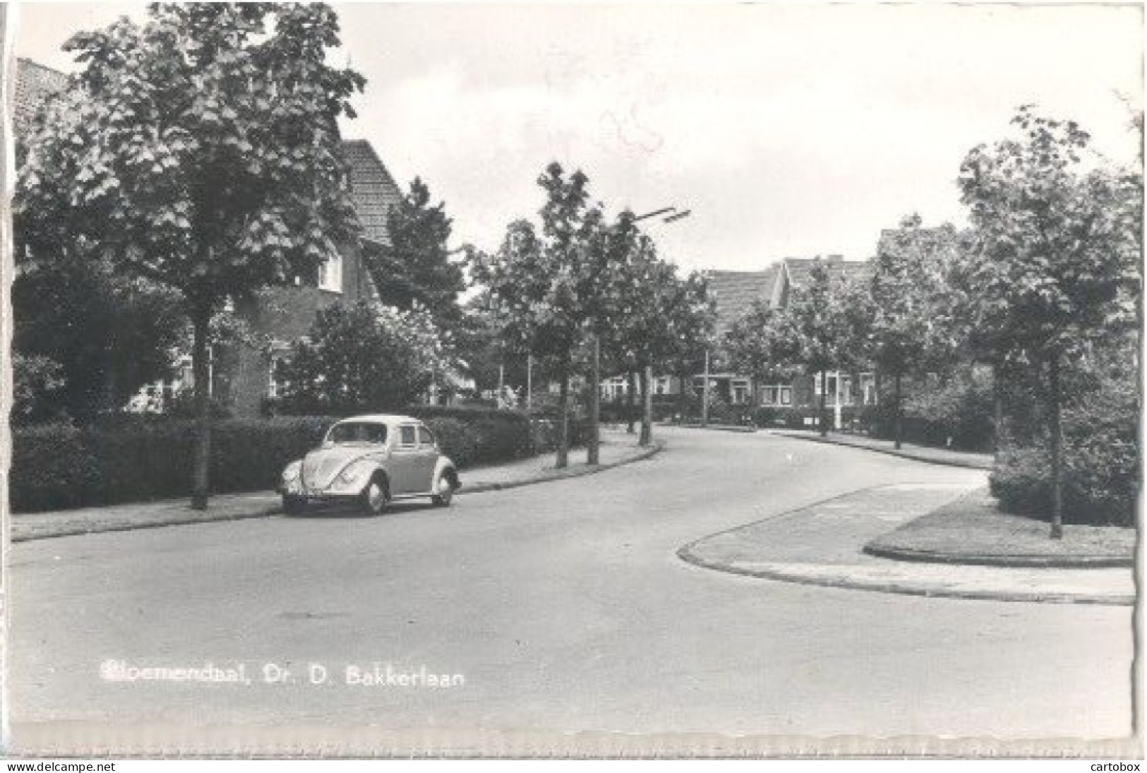 Bloemendaal, Dr. D. Bakkerlaan  (glansfotokaart) ( VW Volkswagen Kever) - Bloemendaal