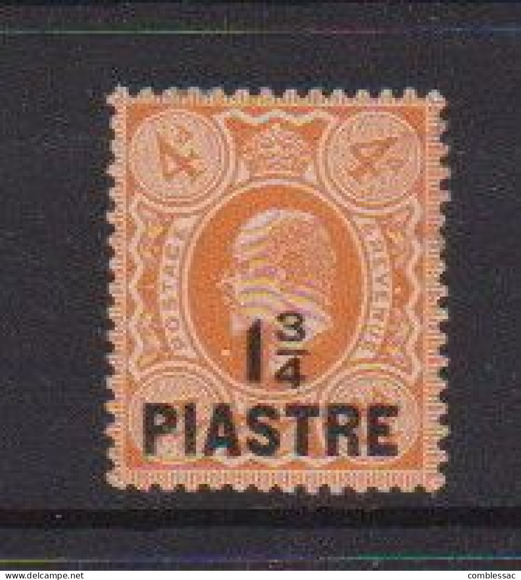 BRITISH  LEVANT    1910    1 3/4pi  On  4d  Orange    MH - British Levant