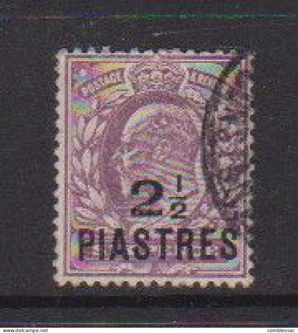 BRITISH  LEVANT    1910    2 1/2pi  On  6d  Purple    USED - Levant Britannique