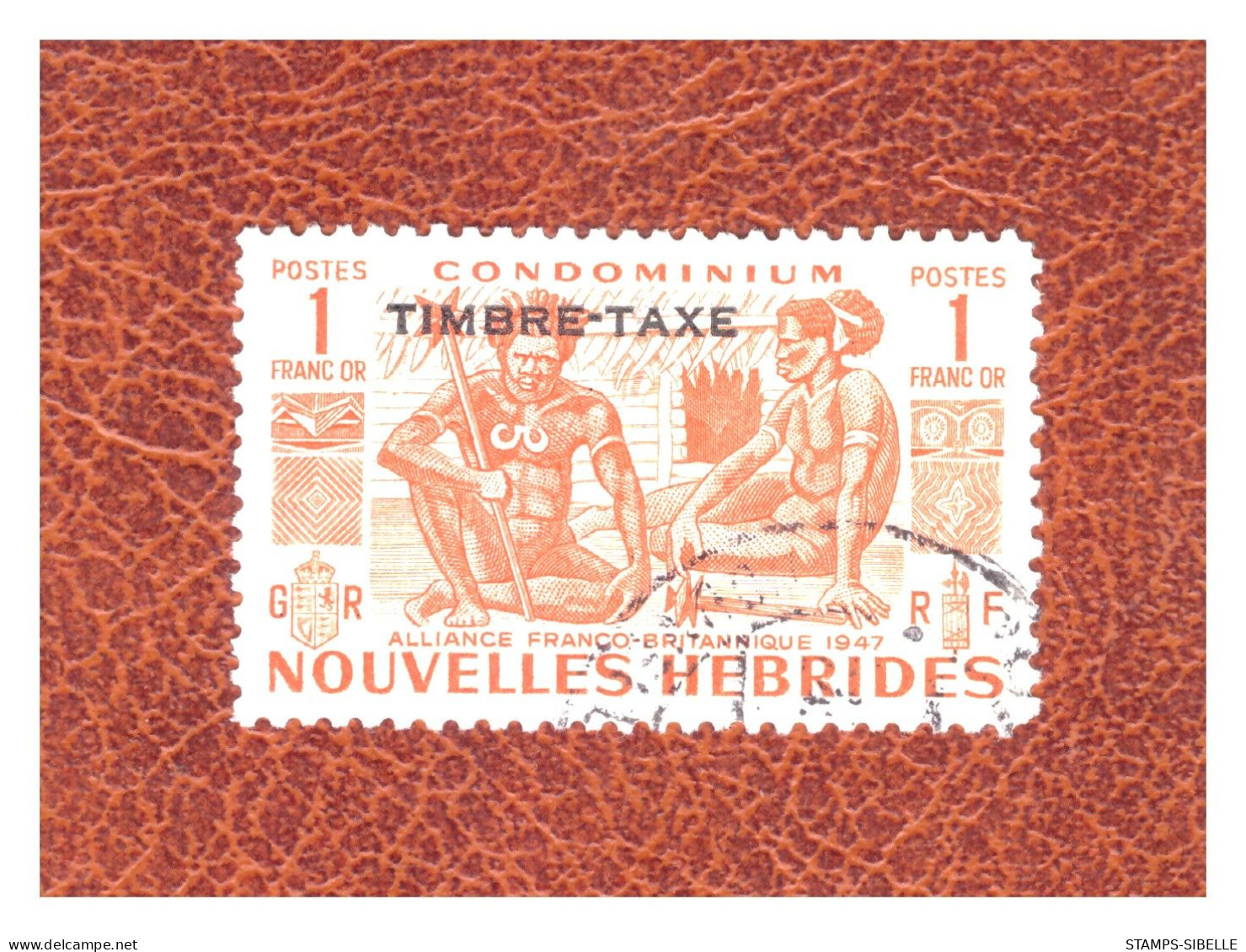 NOUVELLES  HEBRIDES  TAXE   . N° 30 .   1 F  ORANGE    OBLITERE     .SUPERBE  . - Timbres-taxe