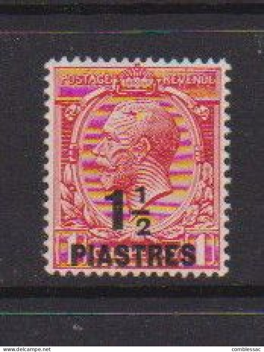 BRITISH  LEVANT    1913    1 1/2pi  On  1d  Red    MH - British Levant