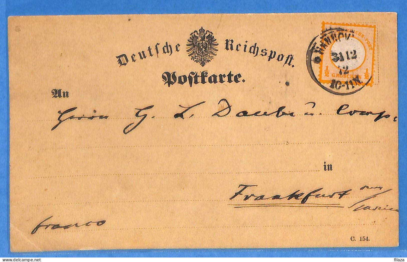 Allemagne Reich 1872 - Carte Postale De Hannover - G30571 - Cartas & Documentos