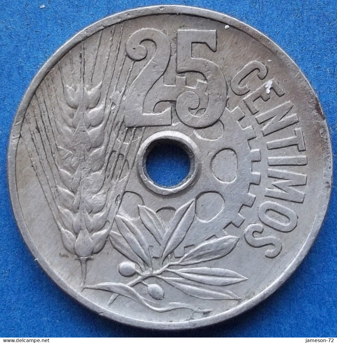 SPAIN - 25 Centimos 1934 "Republic Holding A Olive Branch" KM# 751 II Republic (1931-1939) - Edelweiss Coins - 25 Centesimi