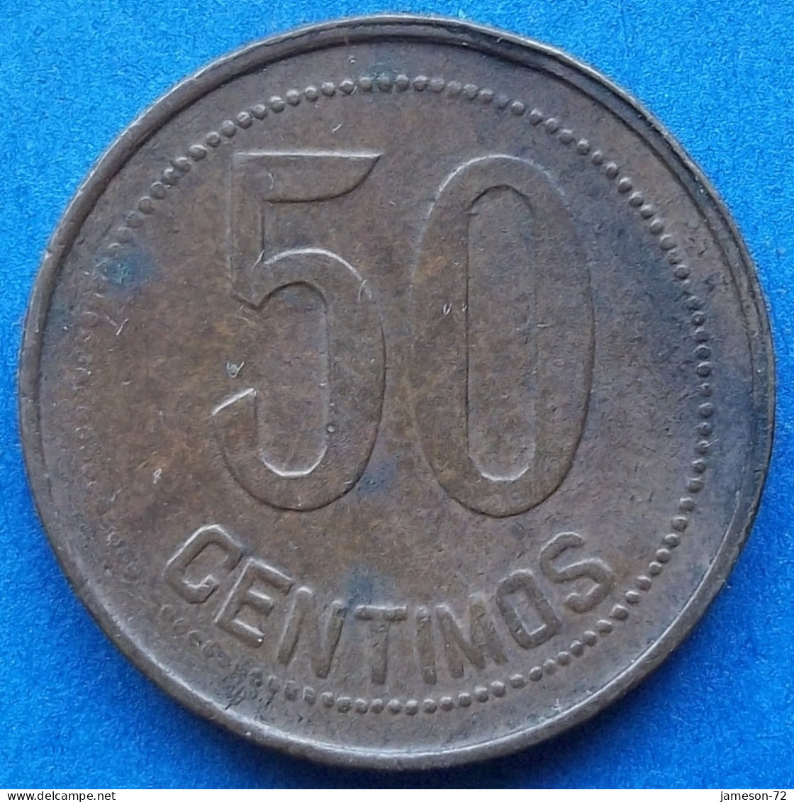 SPAIN - 50 Centimos 1937 *3 *7 "Seated Hispania Left Holding Sprig" KM# 754.1 II Republic (1931-1939) - Edelweiss Coins - 50 Centimos