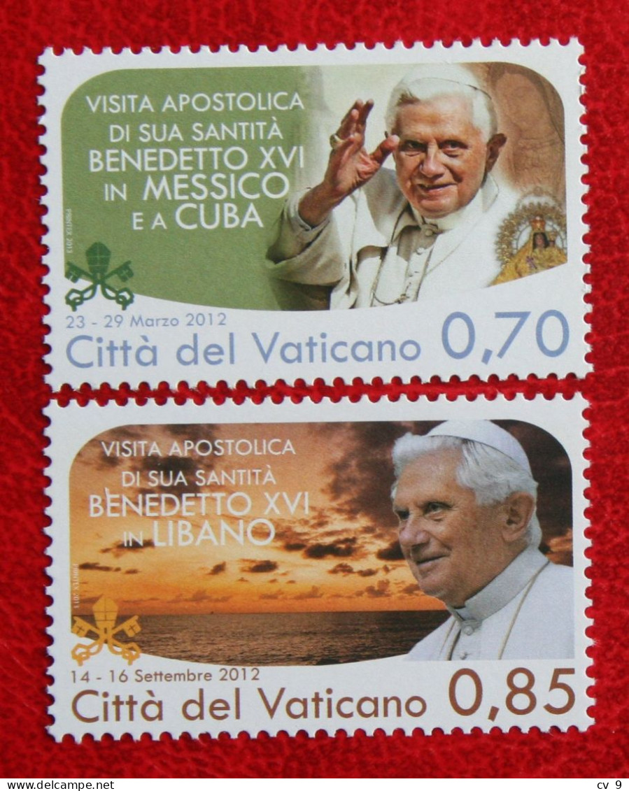 Journeys Of Pope Benedict XVI 2013 Mi 1790-1791 Yv 1643-1644 POSTFRIS / MNH / ** VATICANO VATICAN - Ungebraucht