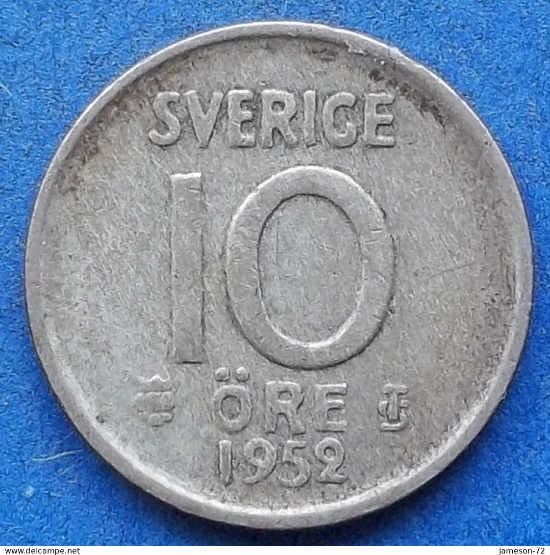 SWEDEN - Silver 10 öre 1952 TS KM# 823 Gustav VI Adolf (1950-1973) - Edelweiss Coins - Suède