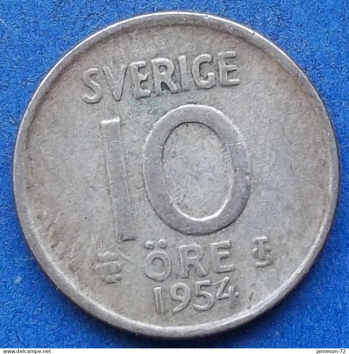 SWEDEN - Silver 10 öre 1954 TS KM# 823 Gustav VI Adolf (1950-1973) - Edelweiss Coins - Suède