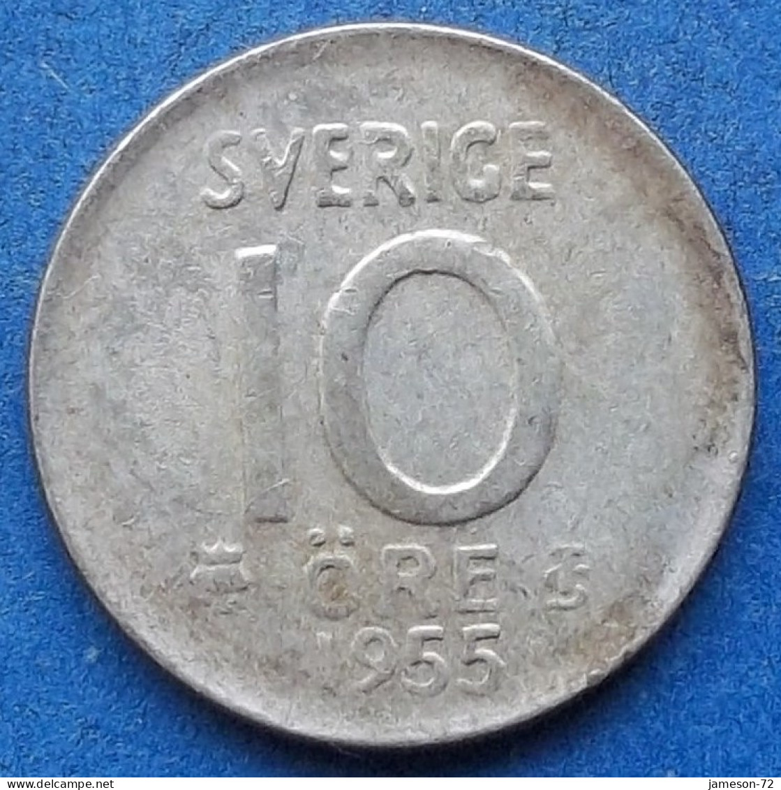 SWEDEN - Silver 10 öre 1955 TS KM# 823 Gustav VI Adolf (1950-1973) - Edelweiss Coins - Suède