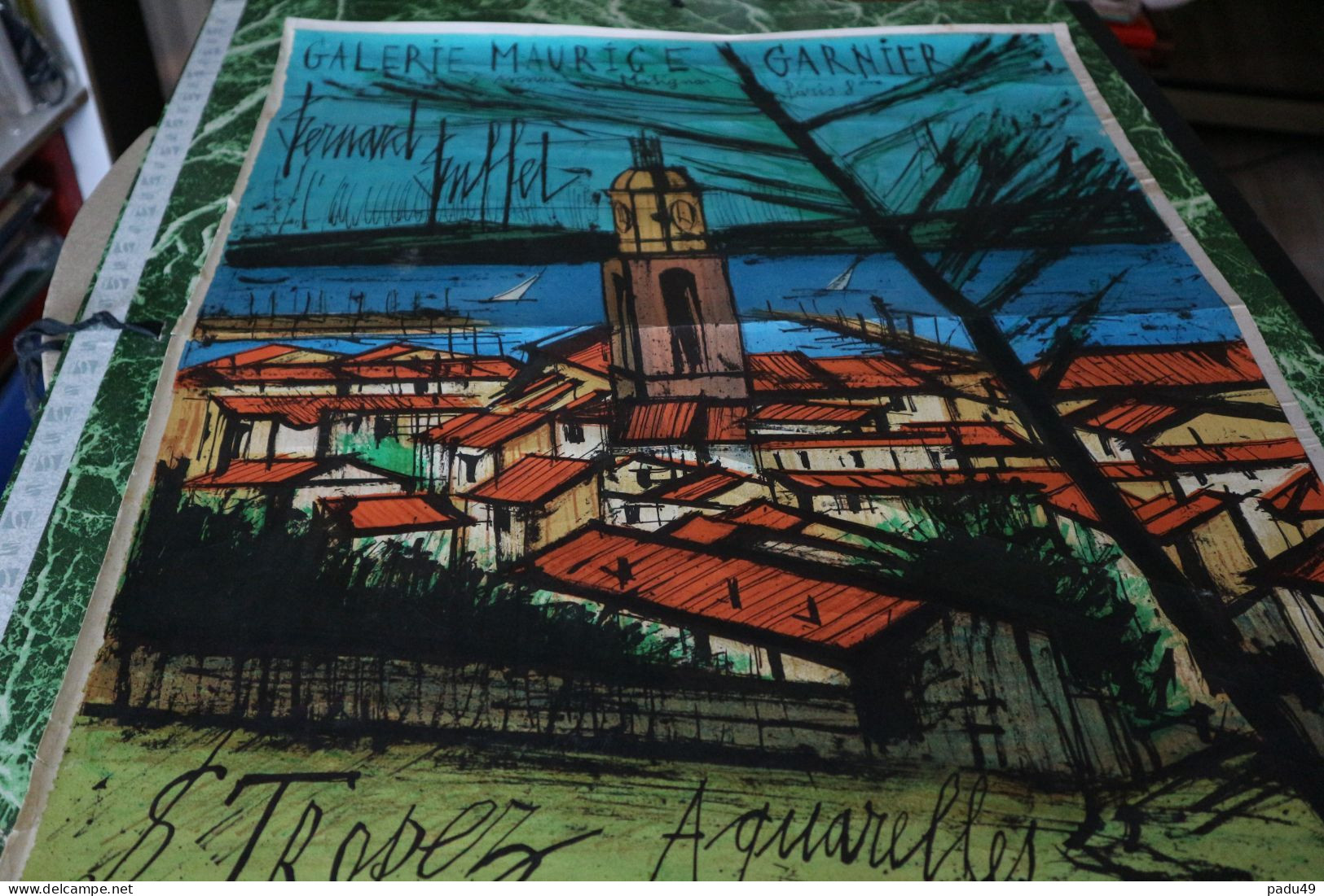 AFFICHE ANCIENNE EXPOSITION 1978 BERNARD BUFFET SAINT-TROPEZ Aquarelles MOURLOT - Posters