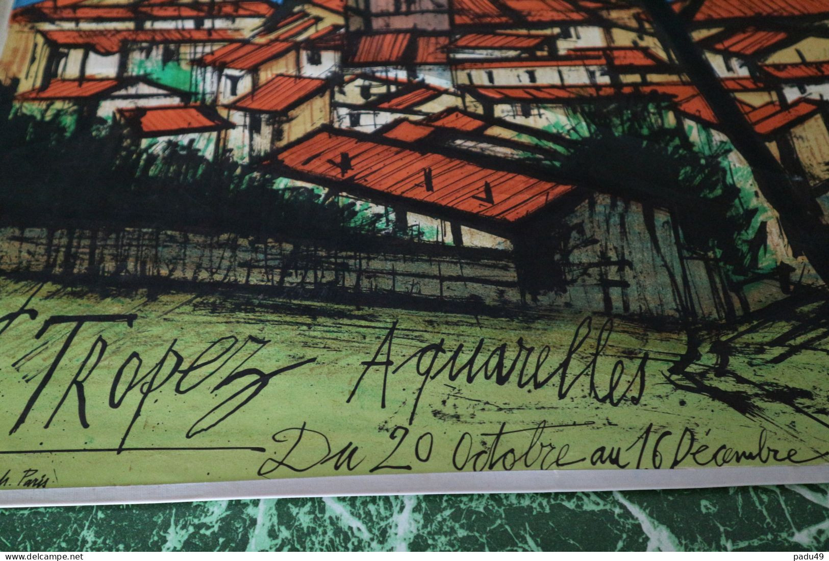 AFFICHE ANCIENNE EXPOSITION 1978 BERNARD BUFFET SAINT-TROPEZ Aquarelles MOURLOT - Posters