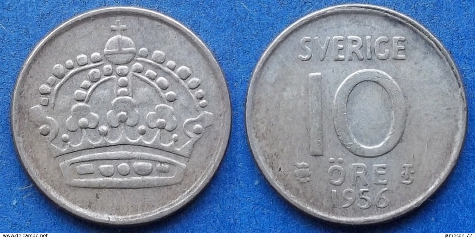 SWEDEN - Silver 10 öre 1956 TS KM# 823 Gustav VI Adolf (1950-1973) - Edelweiss Coins - Suède