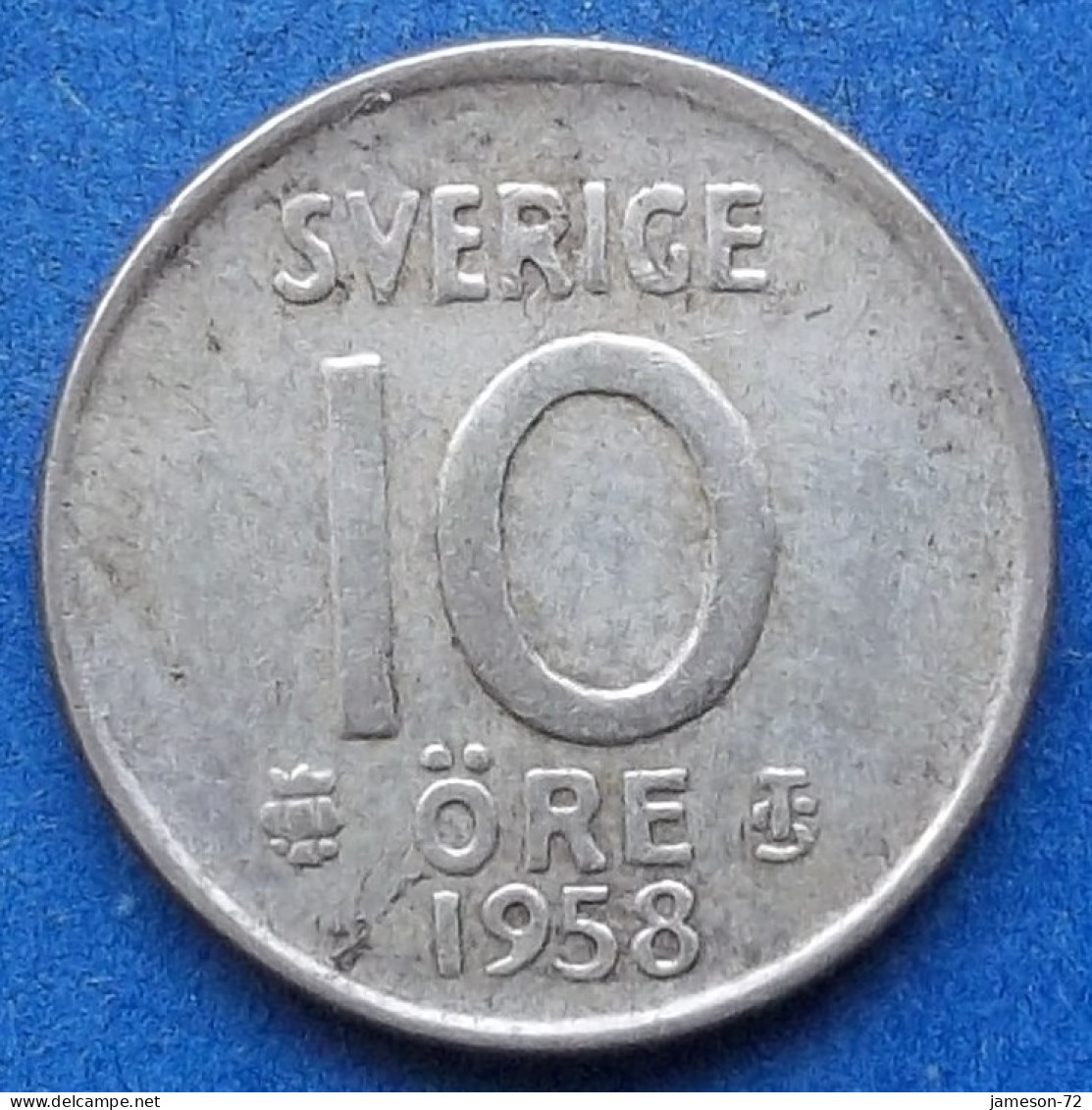 SWEDEN - Silver 10 öre 1958 TS KM# 823 Gustav VI Adolf (1950-1973) - Edelweiss Coins - Suède