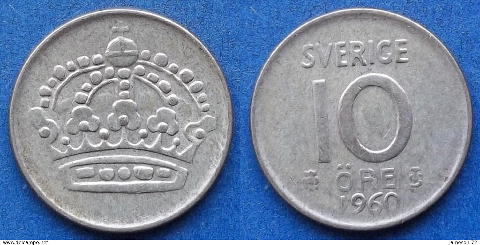 SWEDEN - Silver 10 öre 1960 TS KM# 823 Gustav VI Adolf (1950-1973) - Edelweiss Coins - Suède