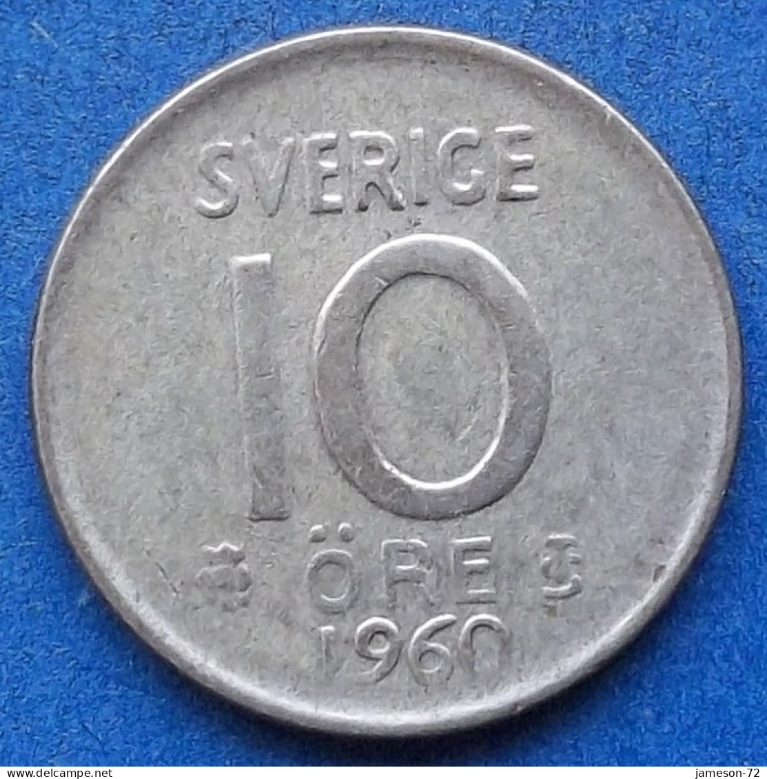 SWEDEN - Silver 10 öre 1960 TS KM# 823 Gustav VI Adolf (1950-1973) - Edelweiss Coins - Suède