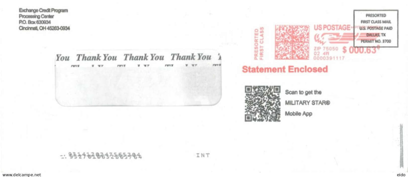 UNITED STATES - 2023, P0STAL FRANKING MACHINE COVER TO DUBAI. - Storia Postale