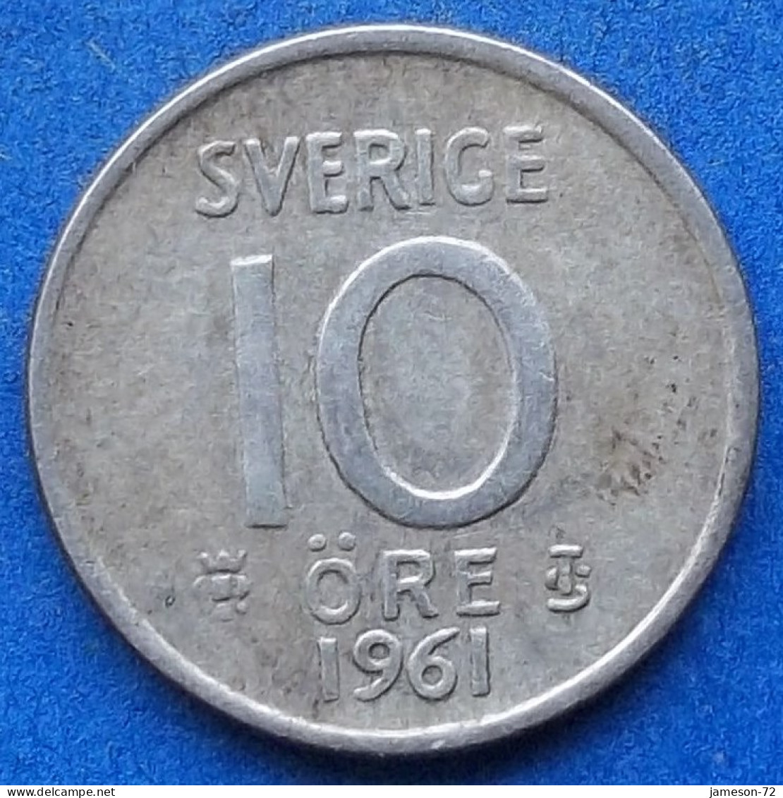 SWEDEN - Silver 10 öre 1961 TS KM# 823 Gustav VI Adolf (1950-1973) - Edelweiss Coins - Suède