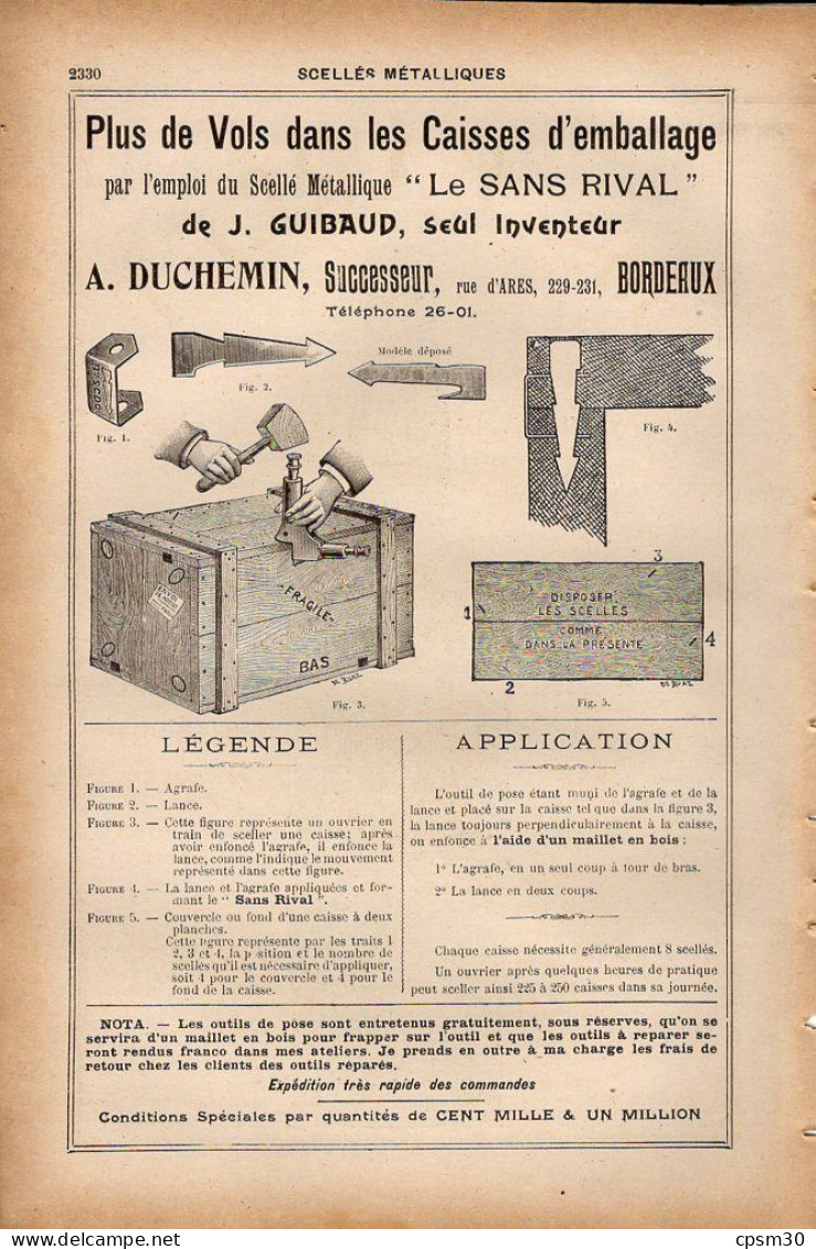PUB 1921 - Rhum LUCETA Contré 33 Bordeaux, Plus De Vols Scéllés Métal J Guibaud 33 Bordeaux - Pubblicitari