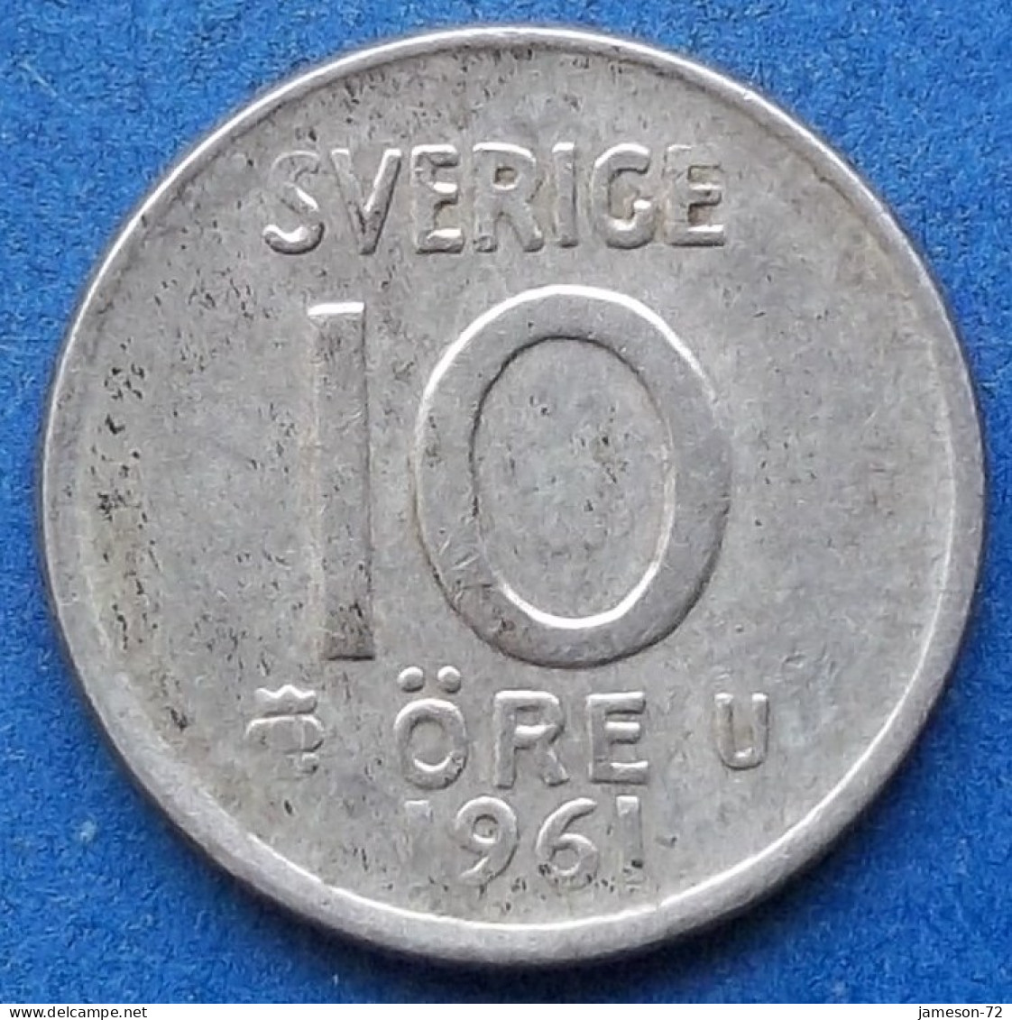 SWEDEN - Silver 10 öre 1961 U KM# 823 Gustav VI Adolf (1950-1973) - Edelweiss Coins - Suède