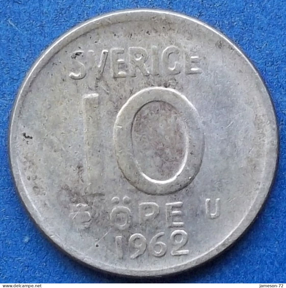 SWEDEN - Silver 10 öre 1962 U KM# 823 Gustav VI Adolf (1950-1973) - Edelweiss Coins - Suède