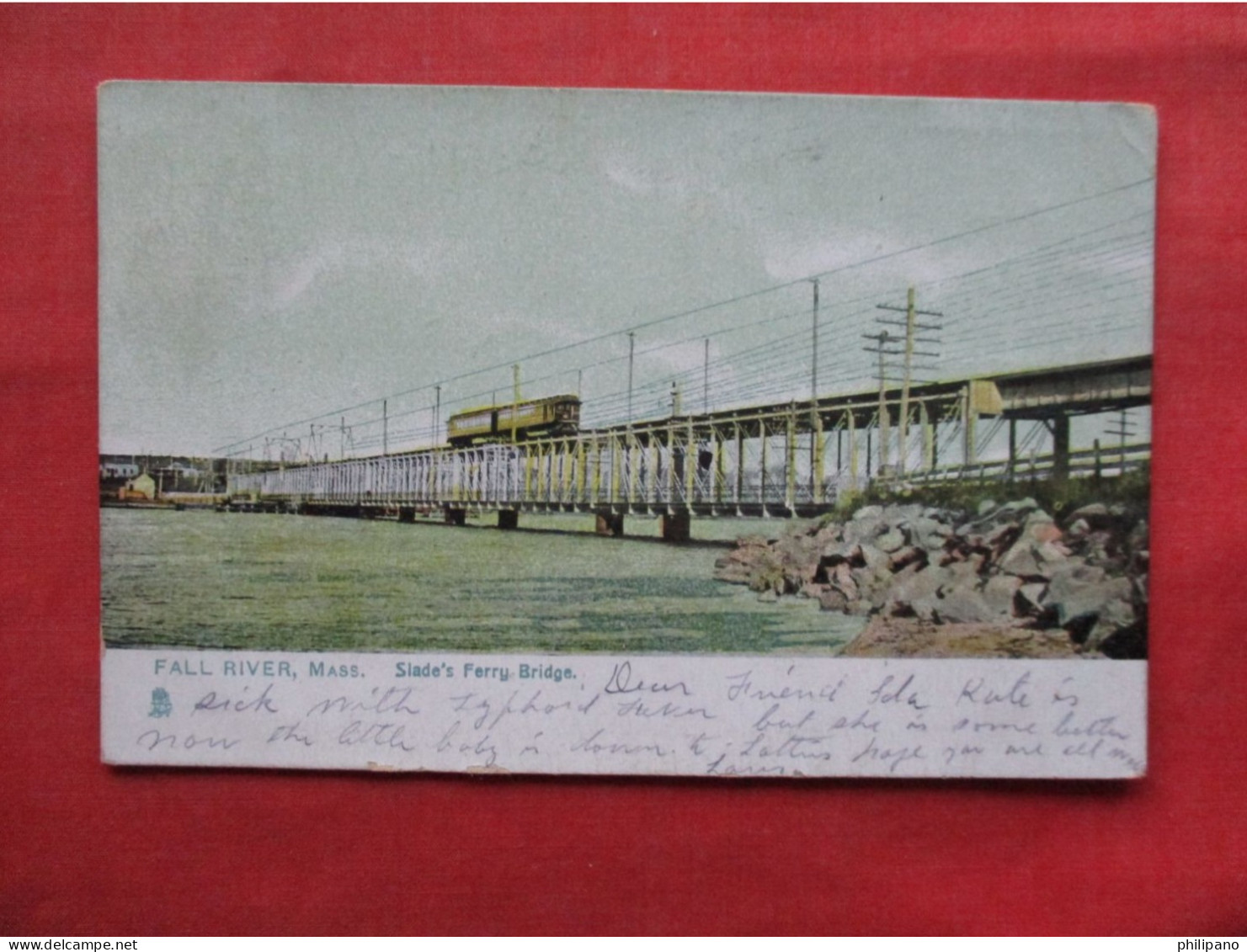 Trolley On Slade's Ferry Bridge. Fall River  Massachusetts          Ref 6355 - Fall River