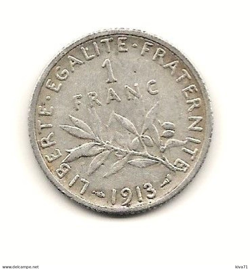 1 Franc  "Semeuse  " 1913 ARGENT   SUP - 1 Franc