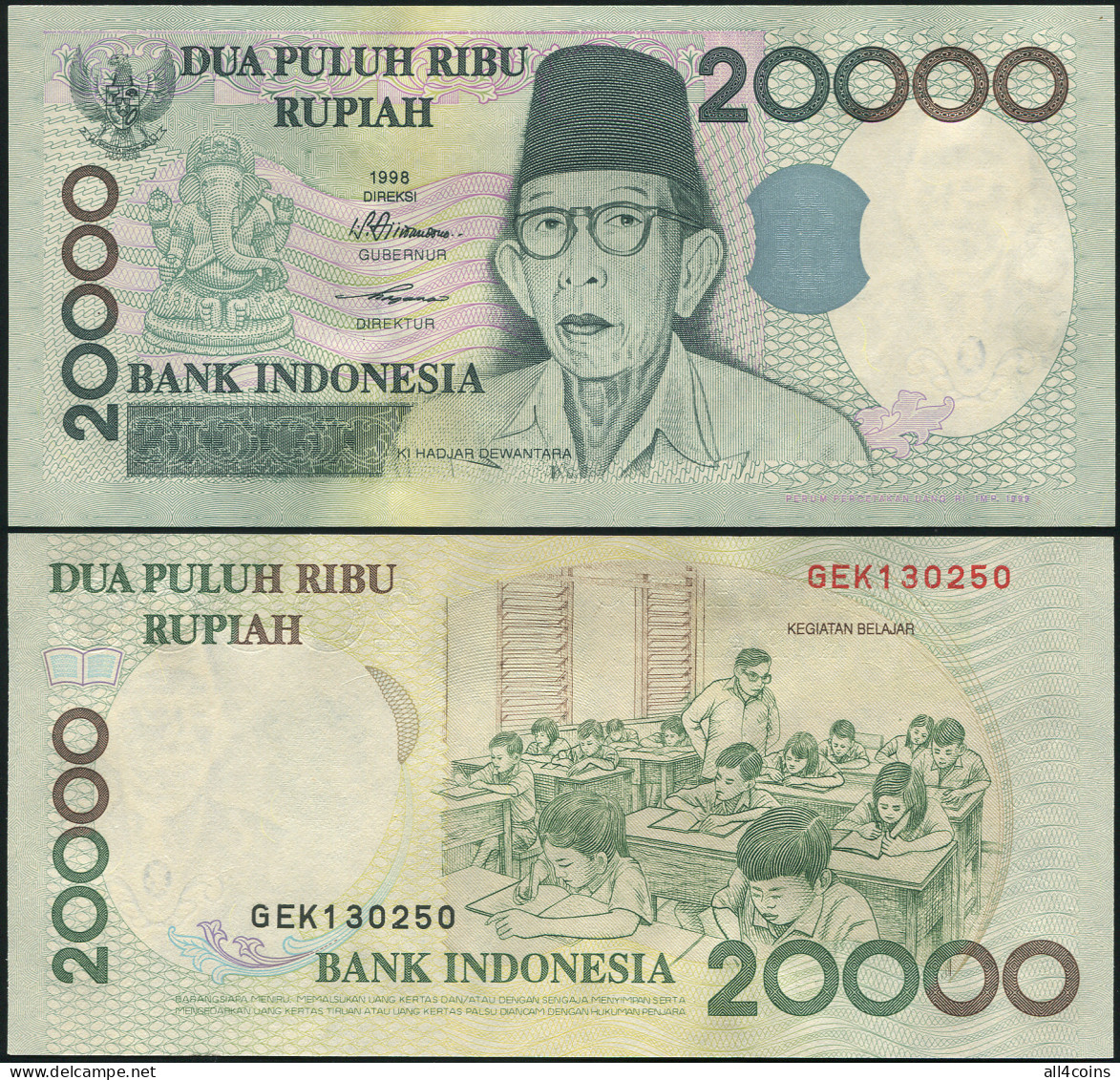 Indonesia 20000 Rupiah. 1998 / 1999 Unc. Banknote Cat# P.138b - Indonesien