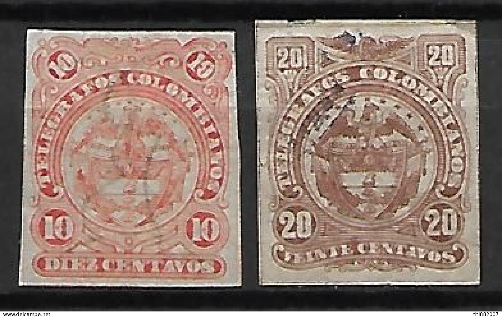 COLOMBIE   -   Télégraphe   -   1882 .  Y&T N° 8 / 9 Oblitérés - Colombia