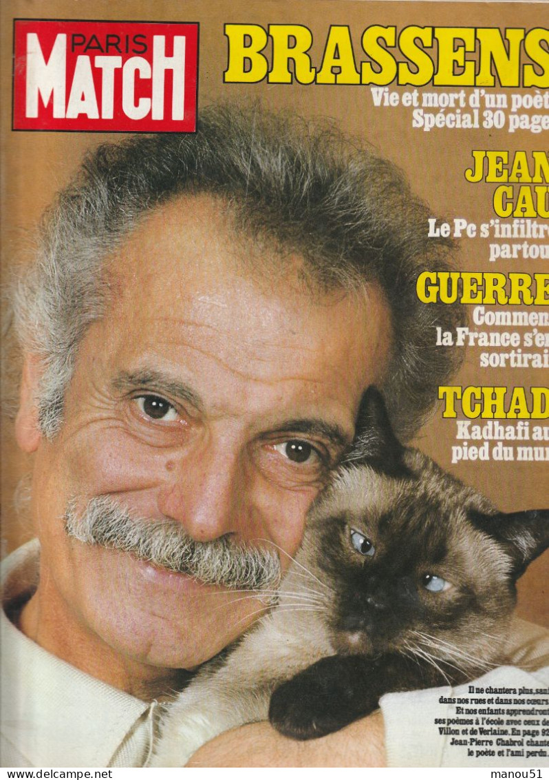 Lot De 2 Magazines Paris Match -  Georges BRASSENS - Gente