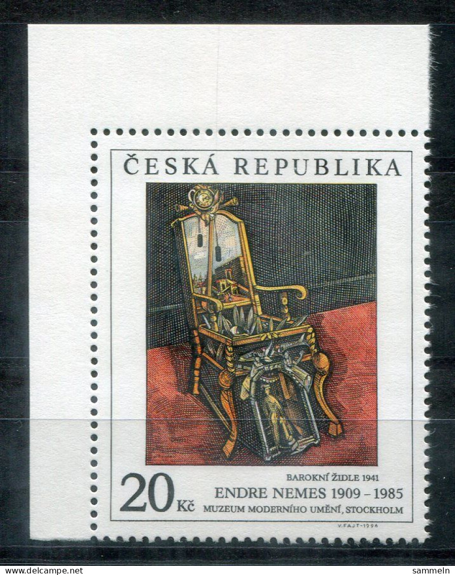TSCHECHISCHE REPUBLIK 125 Eckrand Mnh - Gemälde, Painting, Peinture, Endre Nemes - CZECH REPUBLIC / RÉPUBLIQUE TCHÈQUE - Unused Stamps