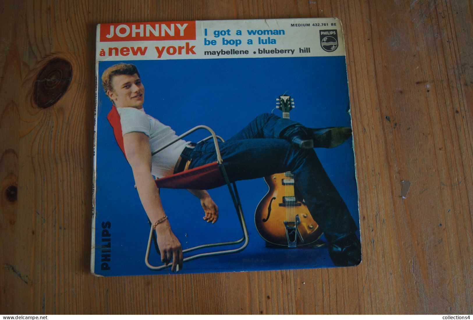JOHNNY HALLYDAY JOHNNY A NEW YORK EP 1962 VARIANTE  RAY CHARLES CHUCK BERRY GENE VINCENT POCHETTE SEULE - 45 T - Maxi-Single