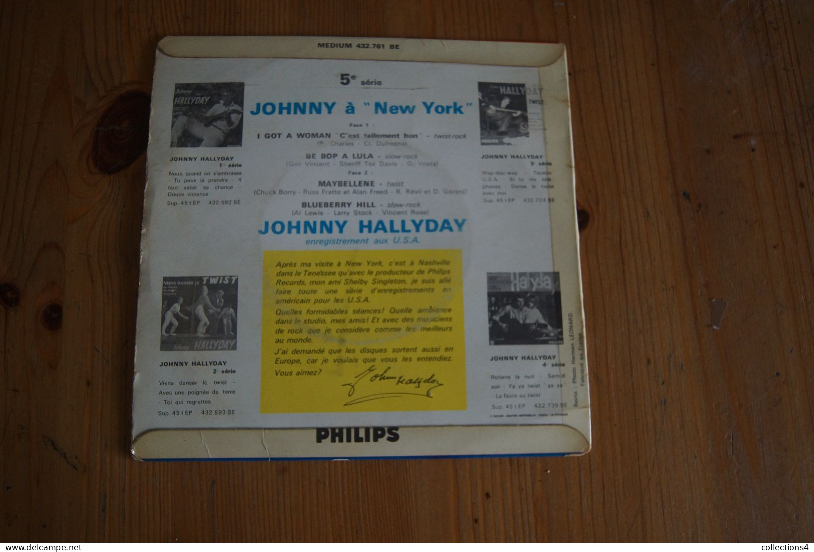 JOHNNY HALLYDAY JOHNNY A NEW YORK EP 1962 VARIANTE  RAY CHARLES CHUCK BERRY GENE VINCENT POCHETTE SEULE - 45 T - Maxi-Single