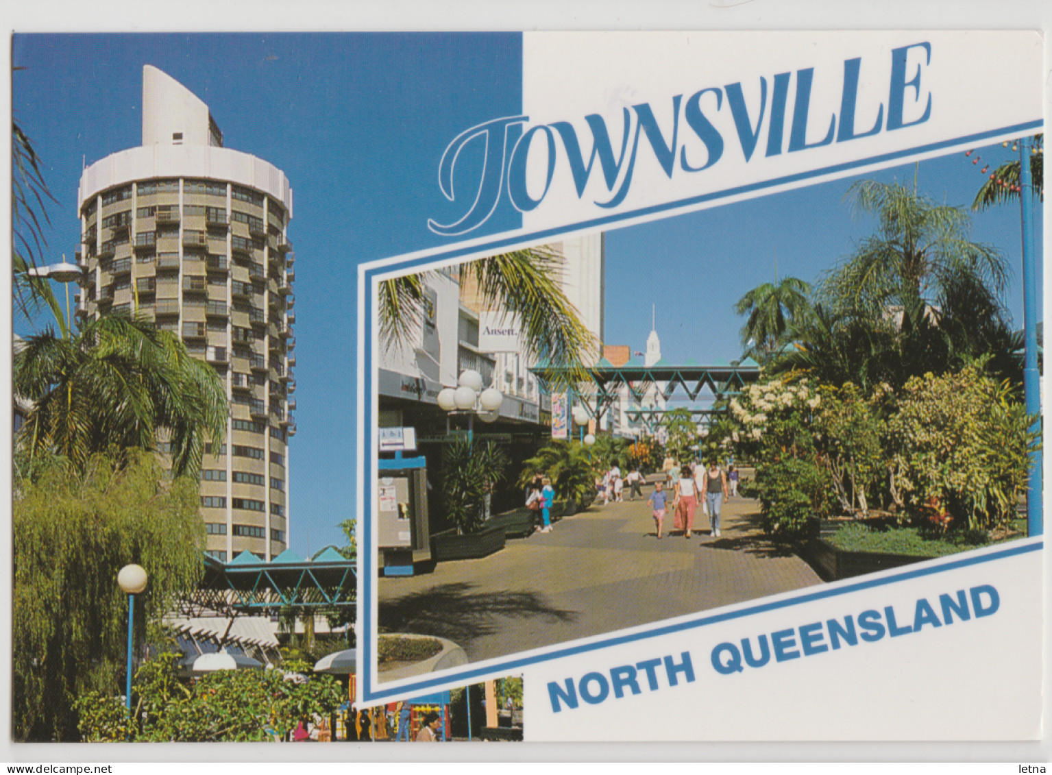 Australia QUEENSLAND QLD Flinders Mall TOWNSVILLE Murray Views W56A Postcard 1993 Pmk 45c Stamp - Townsville