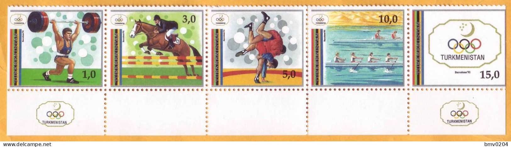 1992  Turkmenistan Barcelona Olympic Games 5 Stamps Mint. - Turkménistan