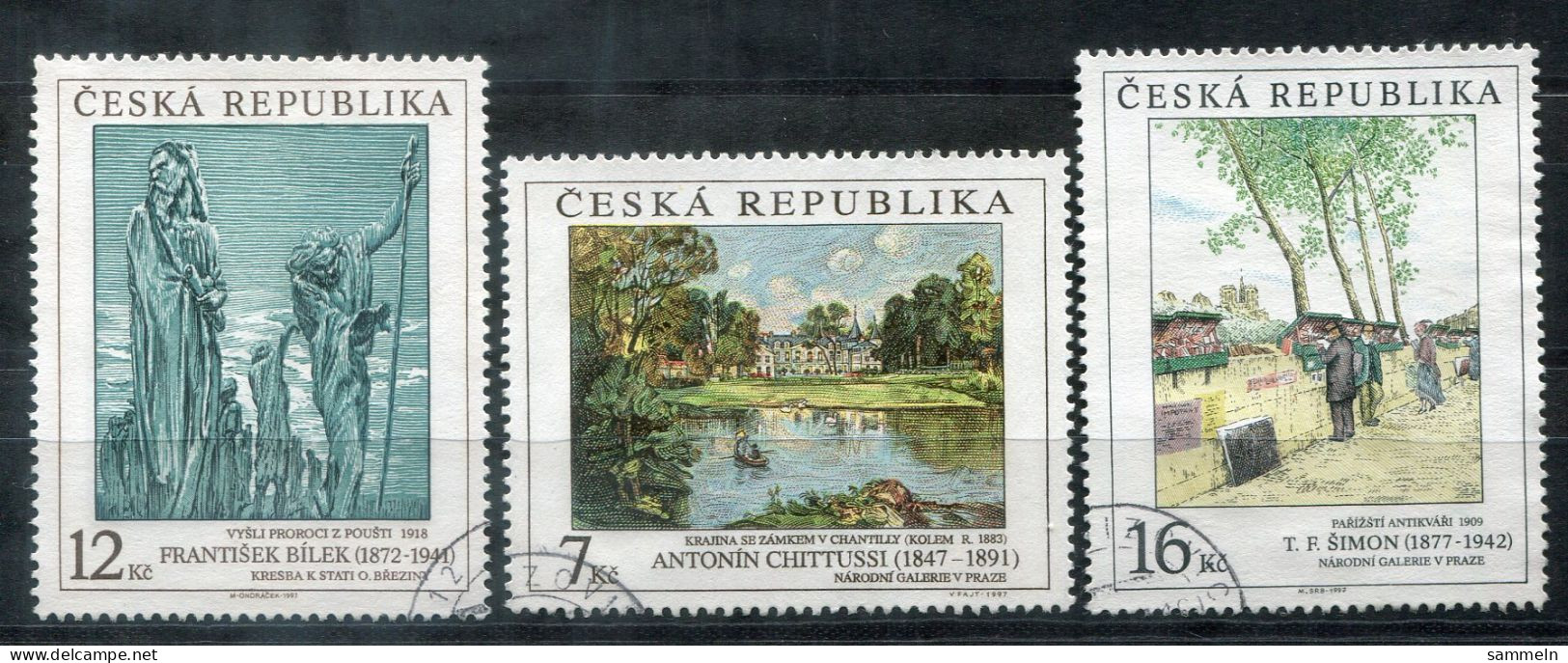 TSCHECHISCHE REPUBLIK 161-163 Canc. - Gemälde, Paintings, Peintures - CZECH REPUBLIC / RÉPUBLIQUE TCHÈQUE - Oblitérés