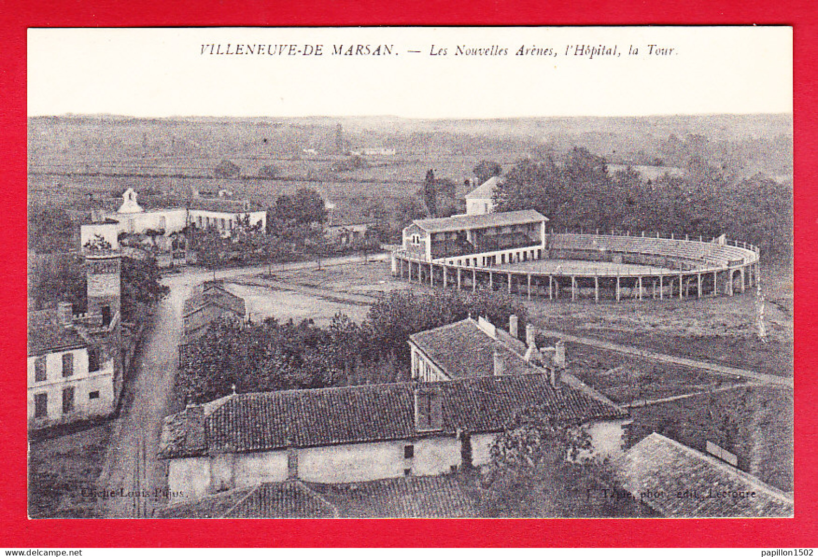 F-40-Villeneuve De Marsan-01P105  Les Nouvelles Arènes, L'hôpital, La Tour, Cpa BE - Villeneuve De Marsan