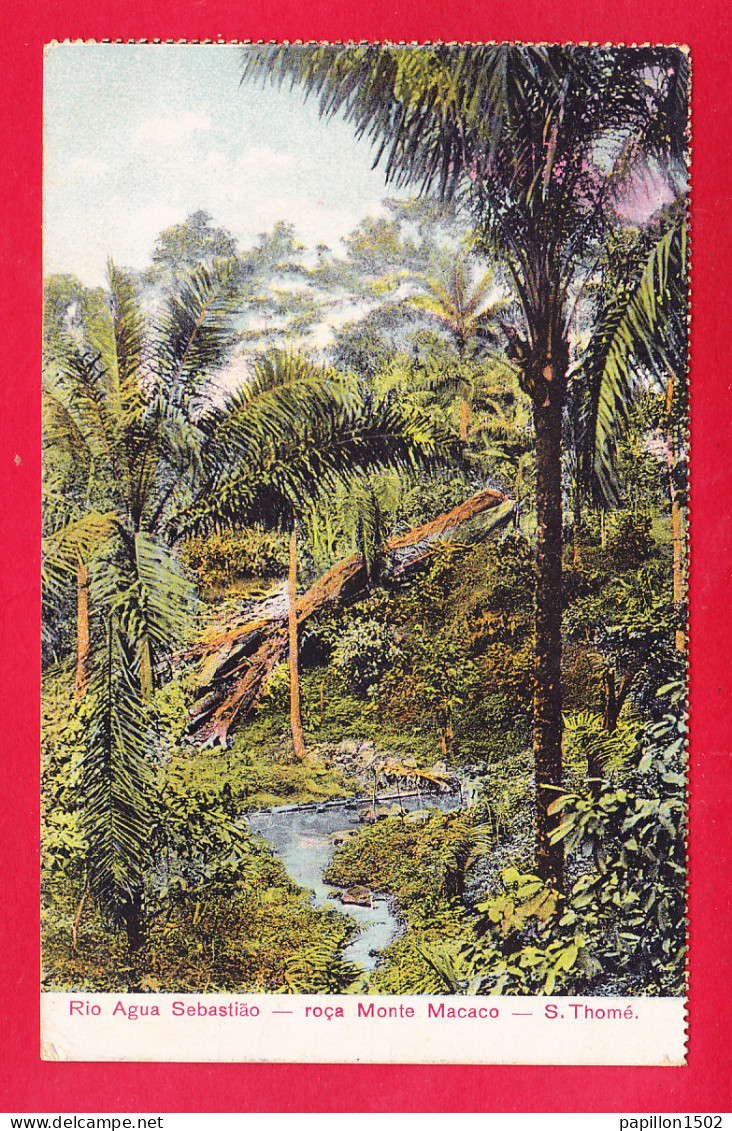 E-Sao Tome-03A34  Rio Agua Sebastiao, Roça Monte Macaco, Cpa Colorisée BE - Sao Tome And Principe