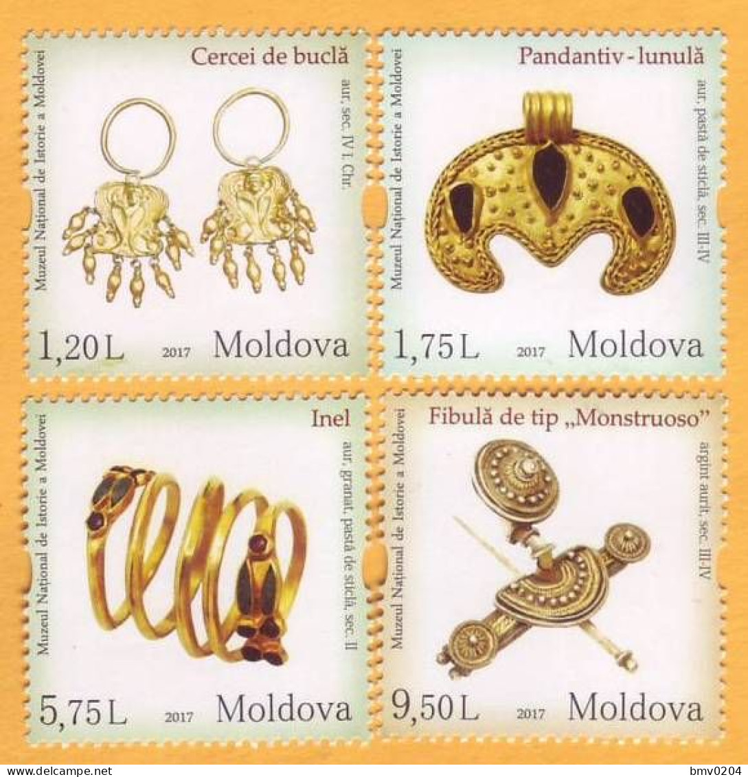 2017 Moldova Moldavie Moldau. "Ancient Vestiges Of The Treasure Of The Republic Of Moldova."  4v Mint - Musées