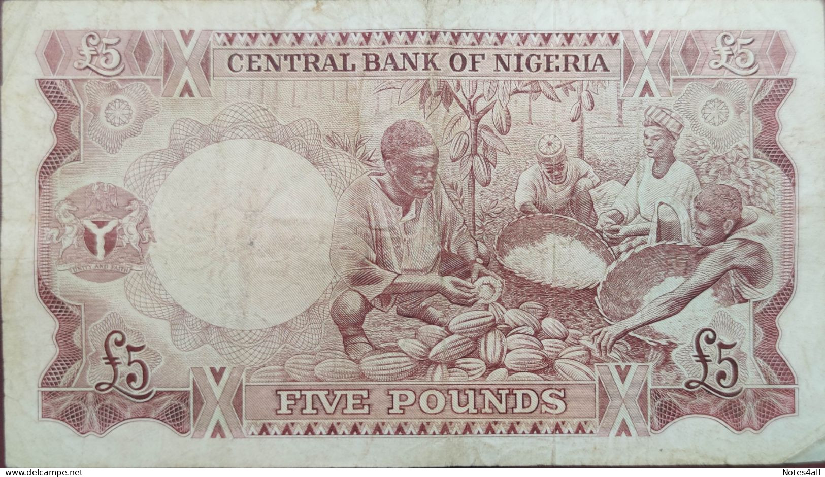 NIGERIA 5 POUNDS 1968 P-13a VF+ SERIES 35 - Nigeria