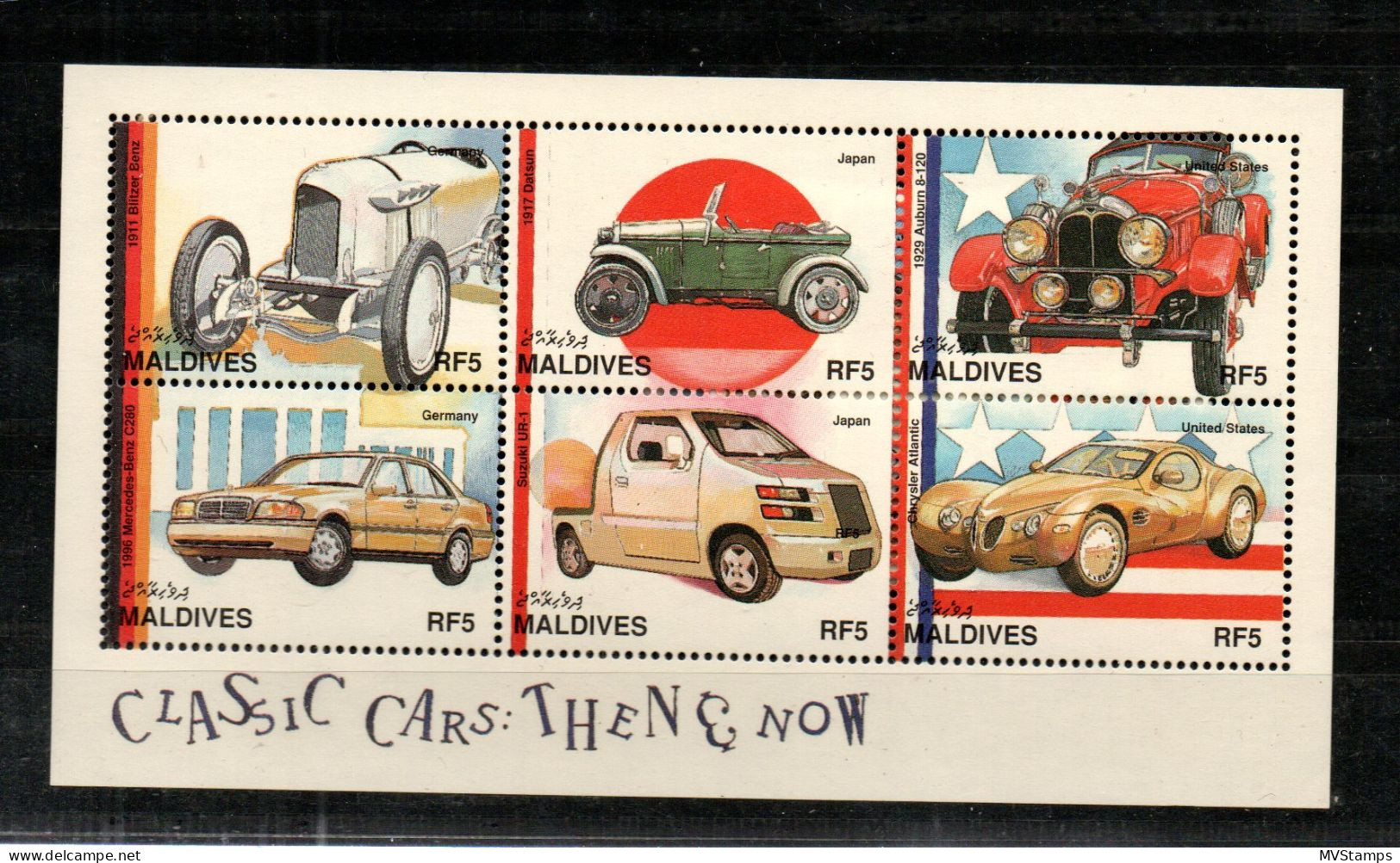 Malediven 1997 Satz 2823/28 KLB Klassische Automobile Postfrisch - Maldives (1965-...)