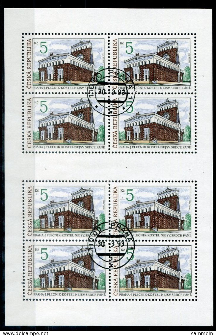 TSCHECHISCHE REPUBLIK 6 KB Canc. - Kirche, Church, Église  - CZECH REPUBLIC / RÉPUBLIQUE TCHÈQUE - Blocks & Sheetlets