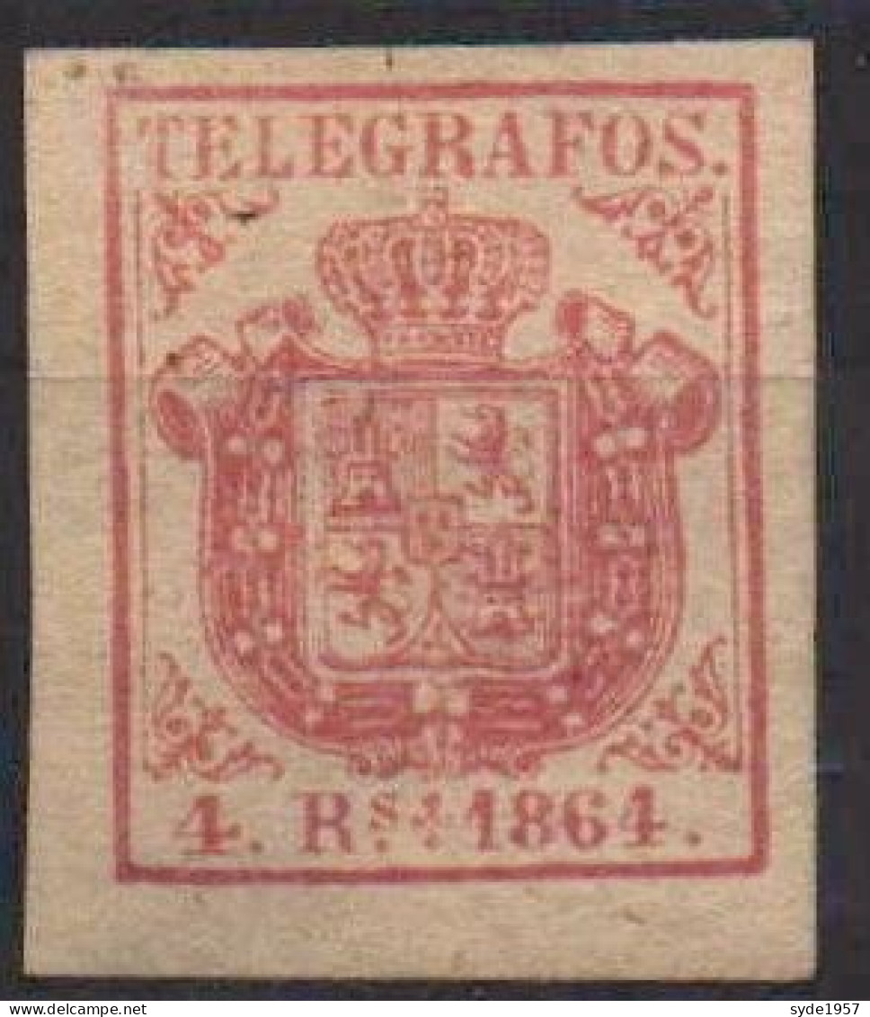 1864 Espagne -España Spain Télégraphe, Telégrafos 2 4R - Neuf (sans Gomme) - Telegraph