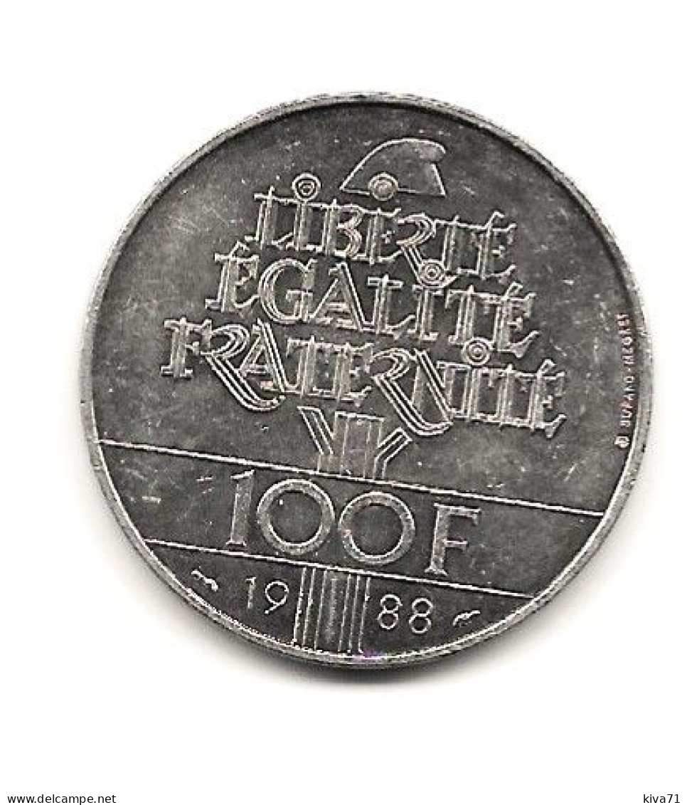 100 Francs  "Fraternité " 1988 ARGENT   TTB/SUP - 100 Francs